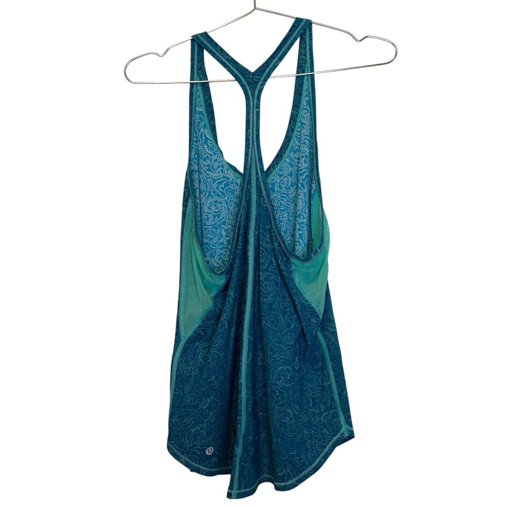 Lululemon Fast Lane Singlet in the Foli Manifesto Bali Breeze Tofino Teal sz 10 - Picture 3 of 4
